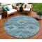 Homeroots 8' Teal Blue And Aqua Round Southwestern Washable Indoor Outdoor Area Rug 588734 - alternate 1