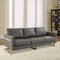 Leisuremod Lincoln Upholstered Leather Sofa with Gold Frame, Grey LA83GR-L - alternate 7