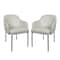 Manhattan Comfort Loft Metal Vegan Leather Armchair in Stone Gray - Set of 2 DC1535-1 - alternate 9