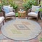 Homeroots 8' Pewter Copper And Silver Round Geometric Washable Indoor Outdoor Area Rug 631923 - alternate 7