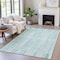 Homeroots 5' X 8' Turquoise And Pale Aqua Striped Washable Indoor Outdoor Area Rug 631570 - alternate 8