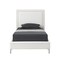 Homeroots White Solid Wood Full Upholstered Faux Leather Bed with Nailhead Trim 544911 - alternate 9