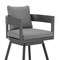 Armen Living Menorca Outdoor Patio Swivel Counter Stool in Aluminum with Gray Cushions LCMQSWBAGR26 - alternate 7