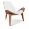 Homeroots 36" White and Brown Faux Leather Lounge Chair 520602 - alternate 9