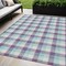 Homeroots 5' X 8' Purple Aqua And Beige Plaid Washable Indoor Outdoor Area Rug 601423 - alternate 1
