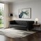Homeroots 84" Black Faux Leather Manufactured Wood Sofa 543959 - alternate 6
