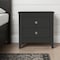 Homeroots 24" Black Wood Two Drawer Nightstand 478276 - alternate 5