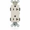 Leviton Straight Blade Receptacle, 5-20R, 20 A, 125V AC, Flush Mount, Self-Grounded M1636-T - alternate 1