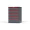Strong Hold 9 drawer cabinet - (7x 3ft, 2x 4ft) - Red accents - Keyed Different S3044-PPDAS-0903DS - alternate 3