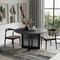 Homeroots 52" Black Solid Wood and Rattan Cross Leg Base Round Top Dining Table 712197 - alternate 5