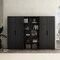 Manhattan Comfort Rivington 38in Bookcase Cabinet in Black - Set of 3 3-BC004-BK - alternate 8