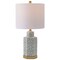 Jonathan Y Diana 23.5 in. Traditional Classic Ceramic and Metal Ginger Jar LED Table Lamp, Green/White/Brass Gol JYL3050D - alternate 1