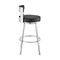 Armen Living Flynn 30in Swivel Bar Stool in Brushed Stainless Steel with Black Faux Leather LCFLBABSBLK30 - alternate 8
