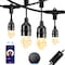 Homevenus Smart Outdoor String Lights LED Tunable Dimmable Warm White APP Control 3 Core Wire, WW-48FT SL-2W-48 - alternate 1