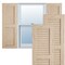 Ekena Millwork Rustic Two Equal Louver Hand Hewn Faux Wood Shutters (Per Pair), Primed Tan, 15"W x 36"H SHULV15X36HHPR - alternate 1