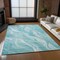 Homeroots 10' X 14' Teal Blue Aqua And Ivory Abstract Washable Indoor Outdoor Area Rug 583003 - alternate 7