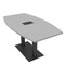 Skutchi Designs Boat Conference Table With Power Unit, 36 in W, 72 in L, Grey HAR-BOT-36x72-DOU.BK-U779-EBLK - alternate 1