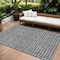 Homeroots 10' X 14' Graphite Gray And Silver Geometric Washable Indoor Outdoor Area Rug 583293 - alternate 1