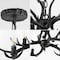 Jonathan Y Eldora 26" 4-Light Rustic Farmhouse Adjustable Resin Antler LED Chandelier, Black JYL6301D - alternate 11