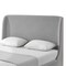 Homeroots Gray Solid Wood Twin Upholstered Linen Bed 544903 - alternate 7