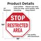 Signmission Stop Restricted Area, 10 Inch X 10 Inch, Aluminum Metal Signs OC-A-10-177 - alternate 6