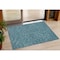 Homeroots 3' X 5' Teal Blue Gray And Ivory Polka Dot Washable Indoor Outdoor Area Rug 599088 - alternate 1
