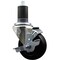 Service Caster 3.5'' SS Soft Rubber Swivel 1-5/8'' Expanding Stem Caster with Brake SCC-SSEX20S3514-SRS-TLB-158 - alternate 1