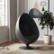 Homeroots 35" Black Fiberglass And Wool Swivel Egg Chair 522846 - alternate 1