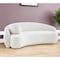 Homeroots 85" Cream Sherpa Curved Sofa And Toss Pillow With Legs 543965 - alternate 1