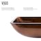 Vigo Artistic Chocolate Brown Glass 22 in. L x 15 in. W x 5 in. H Rectangular Vessel Bathroom Sink VG07047 - alternate 5