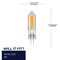 Bulbrite LED Filament, 1.8 Watt Dimmable T5 Light Bulb, Clear Glass Finish, G4 Base, 3000K, 140 Lumens, 4PK 862038 - alternate 12