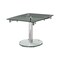 Homeroots 50" Clear And Silver Glass And Metal Self-Storing Leaf Pedestal Base Dining Table 555157 - alternate 1