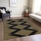 Homeroots 9' X 12' Black And Beige Geometric Washable Indoor Outdoor Area Rug 598726 - alternate 9