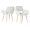 Homeroots Set of Two Beige and Oak Fabric and Steel Dining Arm Chairs, 2PK 719406 - alternate 8