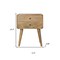 Homeroots 22" Brown Solid Wood Two Drawer Nightstand 701702 - alternate 9