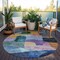 Homeroots 8' Blue Purple And Green Round Abstract Washable Indoor Outdoor Area Rug 604362 - alternate 9