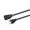 Monoprice SJTW Extension Cord, 14 AWG, Indoor, 14/3, 1 Outlets, 5-15R, Black, 5-15P, 15 ft 35049 - alternate 1