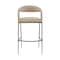 Homeroots 26" Beige and Black Faux Leather and Iron Low Back Counter Height Bar Chair 569186 - alternate 9