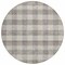 Homeroots 8' Taupe And Gray Round Plaid Washable Indoor Outdoor Area Rug 595519 - alternate 6