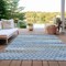Homeroots 8' X 10' Denim Blue Gray And Ivory Floral Washable Indoor Outdoor Area Rug 617497 - alternate 8