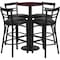 Flash Furniture Round Mahgany Bar Table, Rnd Base, Blk Seats, 24", 24" L, 24" W, 42" H, Laminate Top, Wood Grain RSRB1034-GG - alternate 1