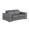Homeroots 71" Gray And Silver Genuine Leather Loveseat 546442 - alternate 1