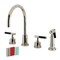 Kingston Brass Double-Handle Widespread Kitchen Faucet with Brass Sprayer, Polished Nickel KS8726CKLBS - alternate 1