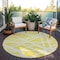 Homeroots 8' Yellow And Linen Round Geometric Washable Indoor Outdoor Area Rug 600500 - alternate 6