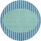 Homeroots 8' Teal Blue And Aqua Round Striped Washable Indoor Outdoor Area Rug 597201 - alternate 8