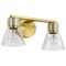 Nuvo Gianna, 2 Light Vanity, Vintage Brass Finish, Clear Glass 60/8342 - alternate 8