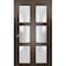 Sartodoors Sliding Closet Bi-fold Doors, Lucia 2552 Chocolate Ash with Frosted Glass, Sturdy Tracks Moldings LUCIA2552BF-CA-64 x 84 (2* 32x84) - alternate 1