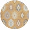 Homeroots 8' Gold Ivory And Taupe Round Southwestern Washable Indoor Outdoor Area Rug 615130 - alternate 7