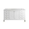 James Martin Vanities Chicago 60 in. Double Vanity, Glossy White, w/ 3 CM Eternal Jasmine Pearl Silestone Top 503-V60D-GW-3EJP - alternate 1