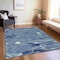 Homeroots 10' X 14' Navy Blue And Blue Abstract Washable Indoor Outdoor Area Rug 609261 - alternate 9